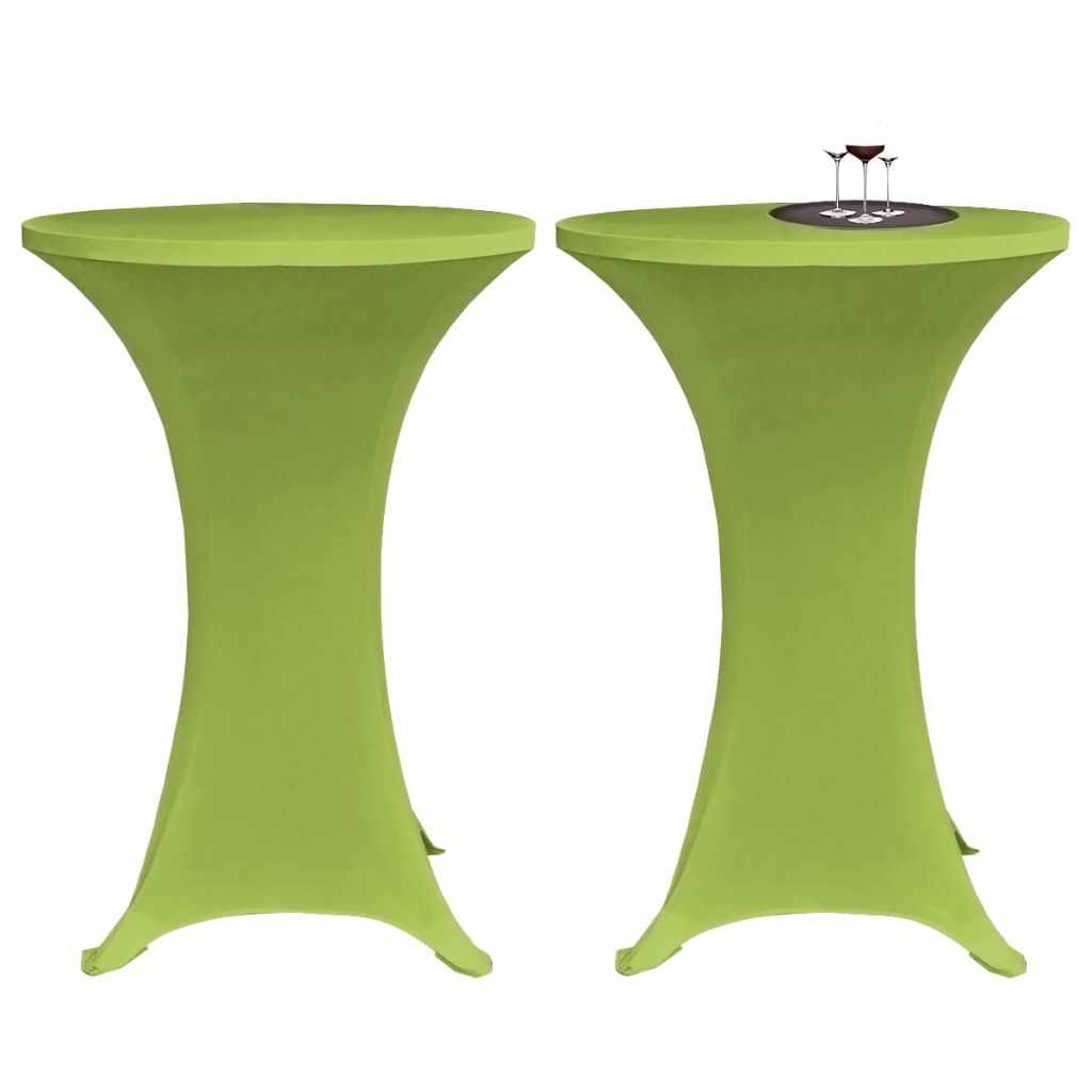 vidaXL Husă elastică pentru masă, 80 cm, verde, 2 buc.