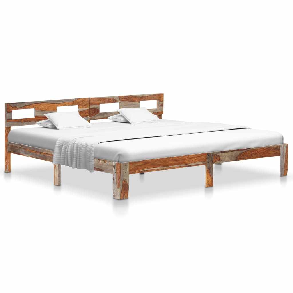 vidaXL Cadru de pat, 200 x 200 cm, lemn masiv de sheesham