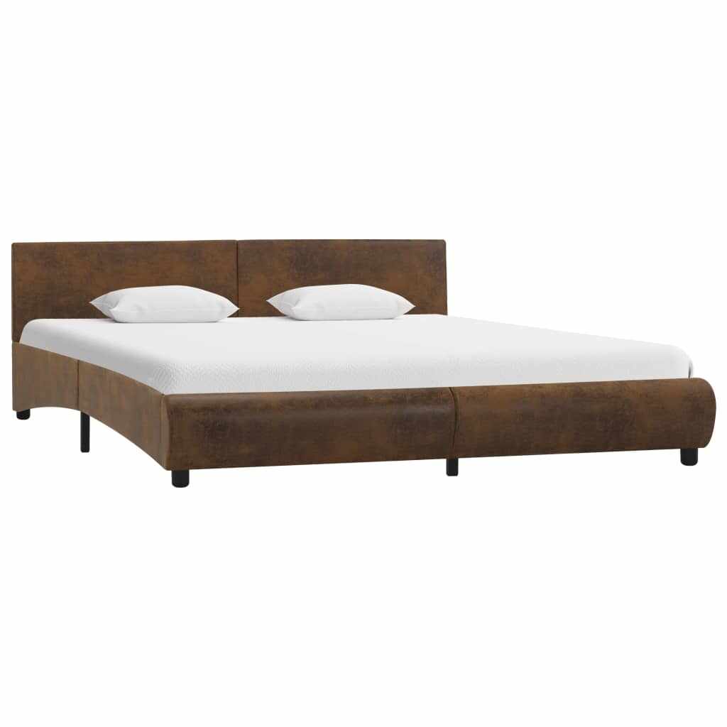 vidaXL Cadru de pat, maro, 180 x 200 cm, piele ecologică 