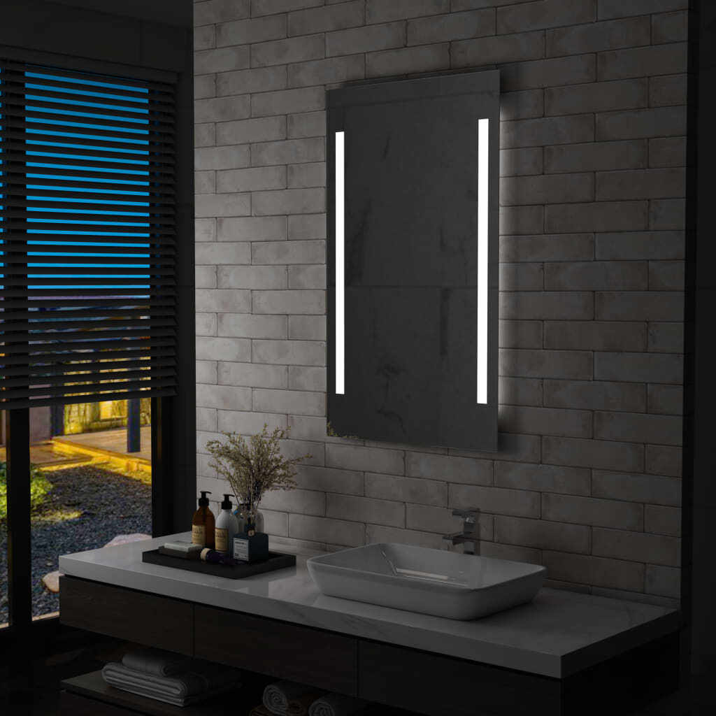 vidaXL Oglindă cu LED de perete de baie, 60 x 100 cm