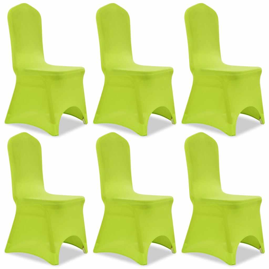 vidaXL Husă elastică pentru scaun, verde, 6 buc.
