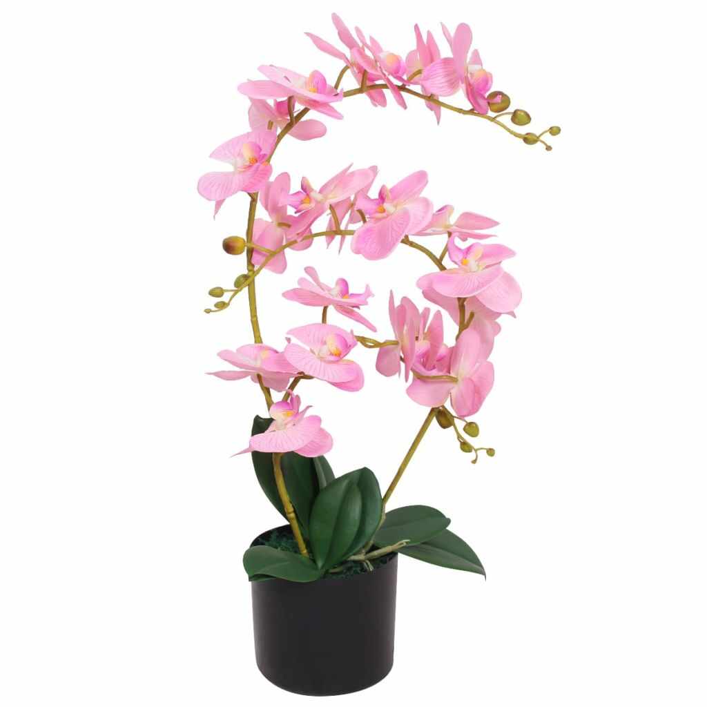 vidaXL Plantă artificială orhidee cu ghiveci, 65 cm, roz