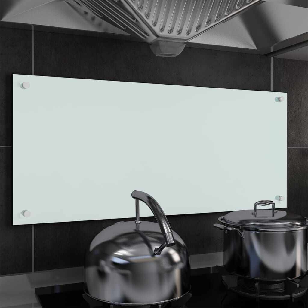 vidaXL Panou antistrop bucătărie, alb, 90x40 cm, sticlă securizată