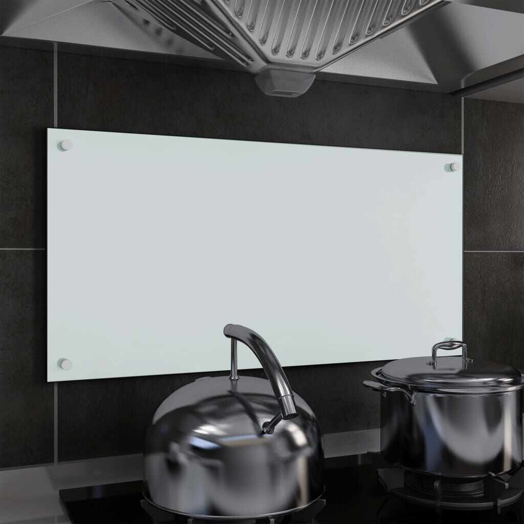 vidaXL Panou antistropi bucătărie, alb, 80x40 cm, sticlă securizată