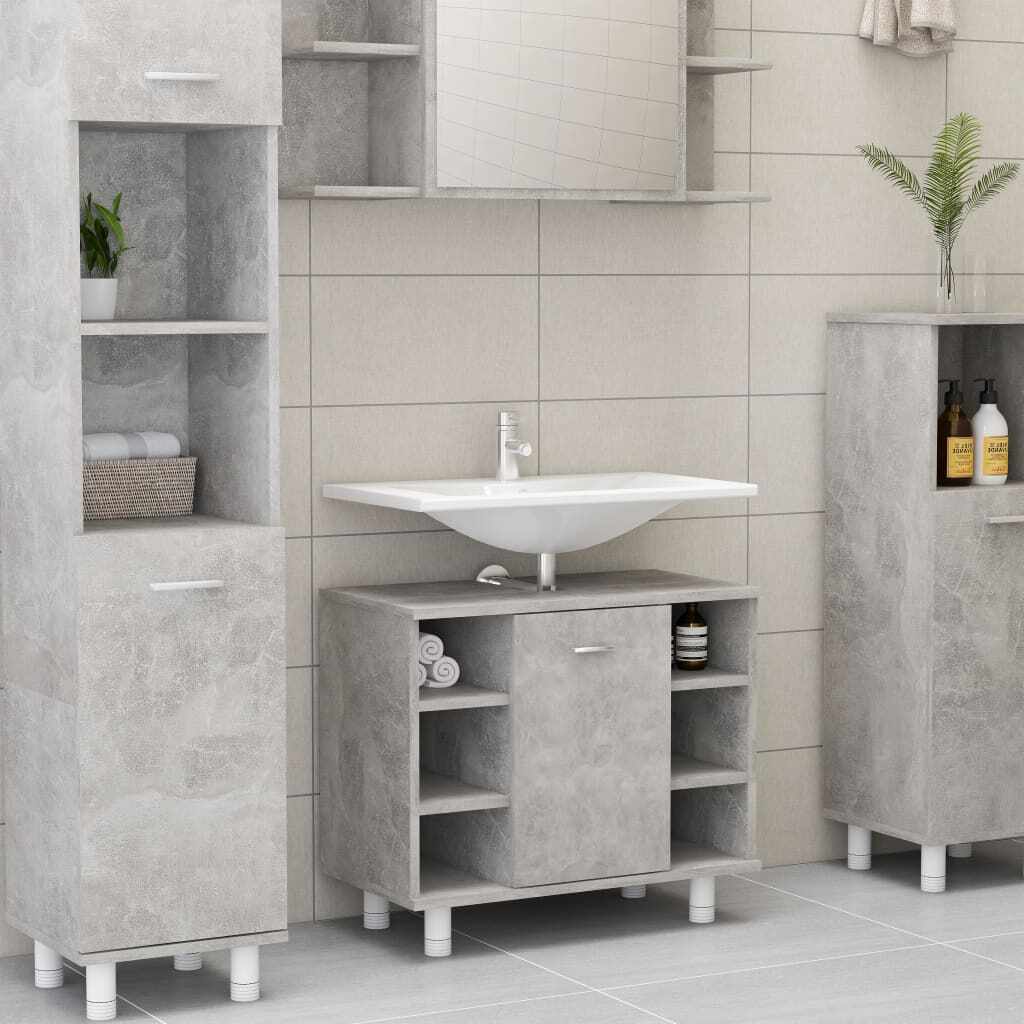 vidaXL Dulap de baie, gri beton, 60 x 32 x 53,5 cm, PAL