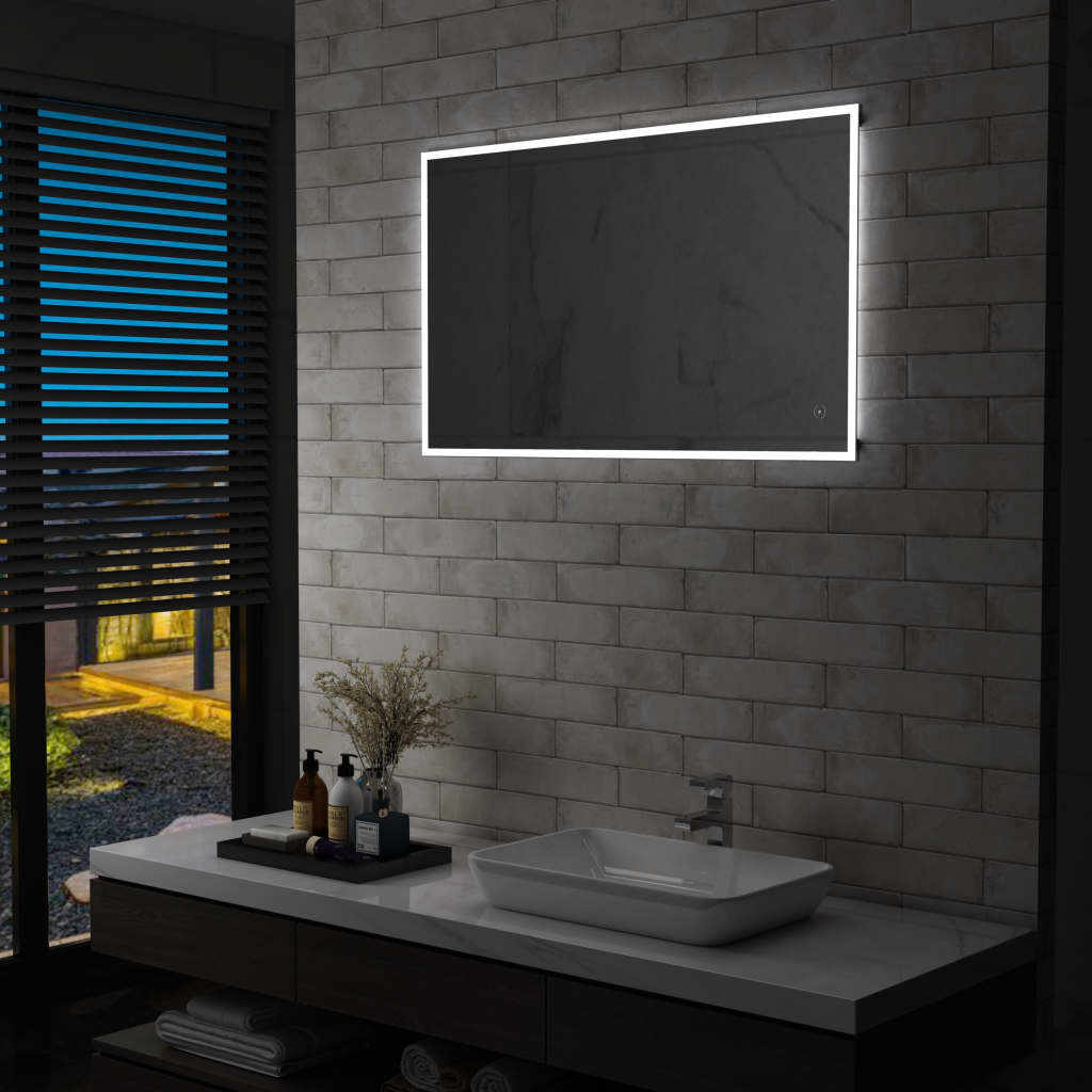 vidaXL Oglindă cu LED de perete de baie cu senzor tactil, 100 x 60 cm