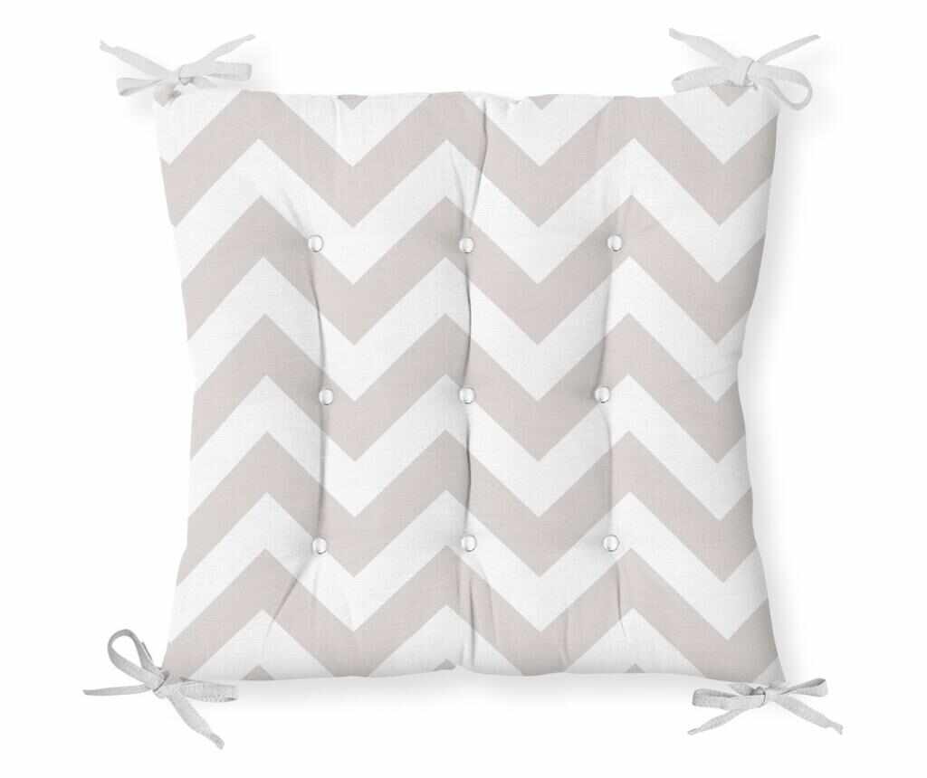 Perna de sezut Minimalist Cushion Covers White Gray Zigzag 40x40 cm - Minimalist Home World, Alb