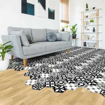 Set 10 autocolante de podea Ambiance Hexagons Manoela, 40 x 90 cm