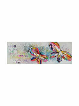Tablou pictat manual Mendola Art, Butterflies, 218-FOPU532B, 40 x 120 cm
