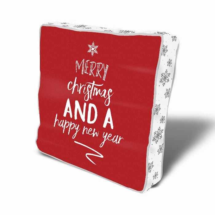 Perna de sezut decorativa Christmas & New Year Rosu / Alb, L43xl43 cm