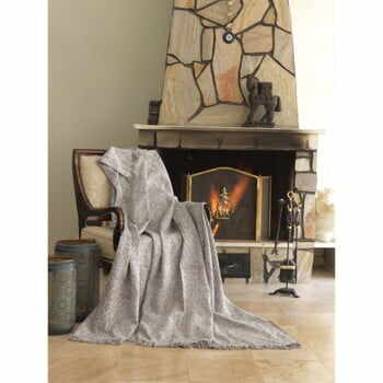 Pătură din bumbac Mismo Linen, 170 x 220 cm, bej