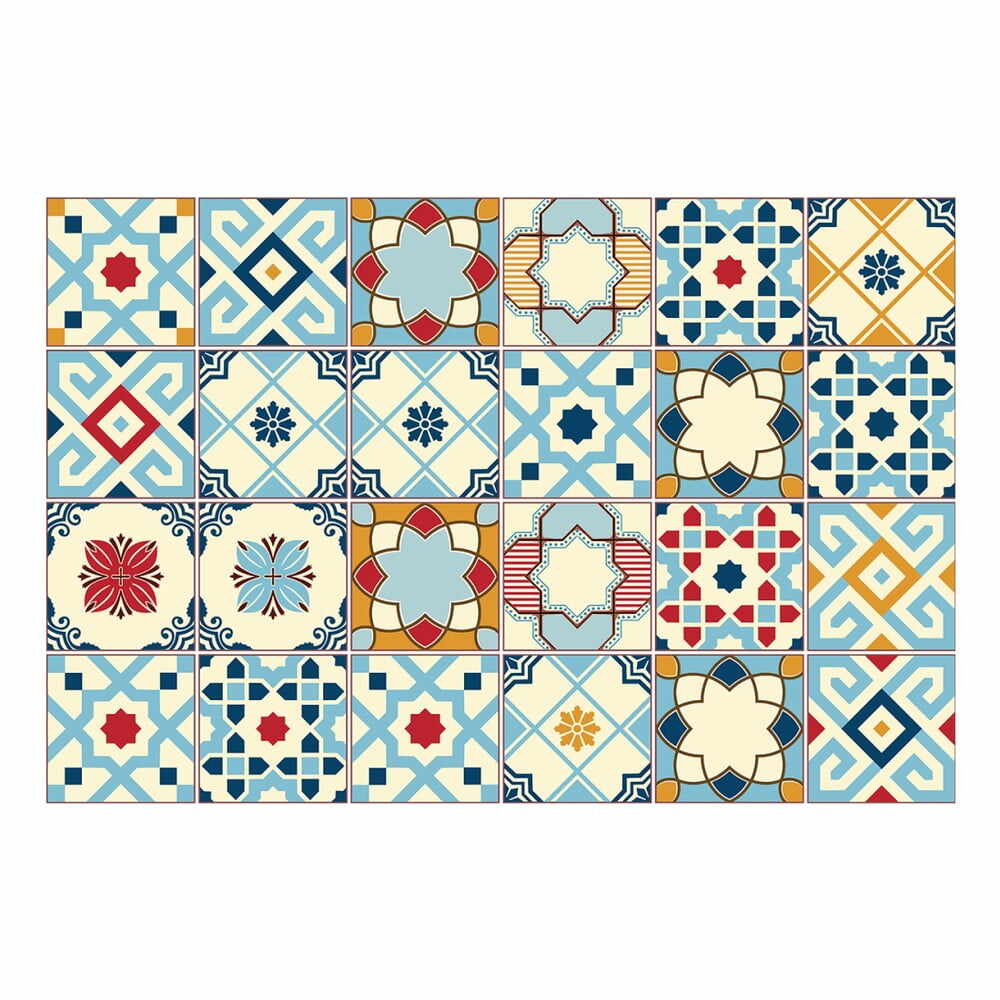 Set 24 autocolante Ambiance Azulejos Rano, 10 x 10 cm