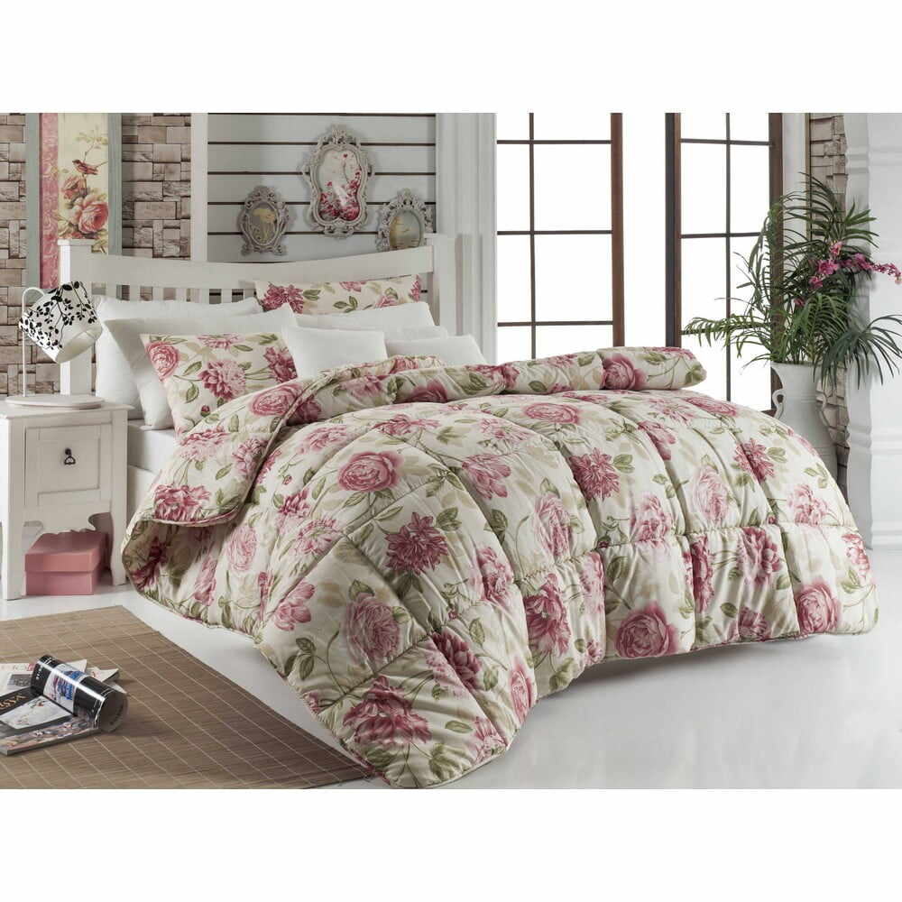 Cuvertură matlasată pentru pat matrimonial Care Pink, 195 x 215 cm