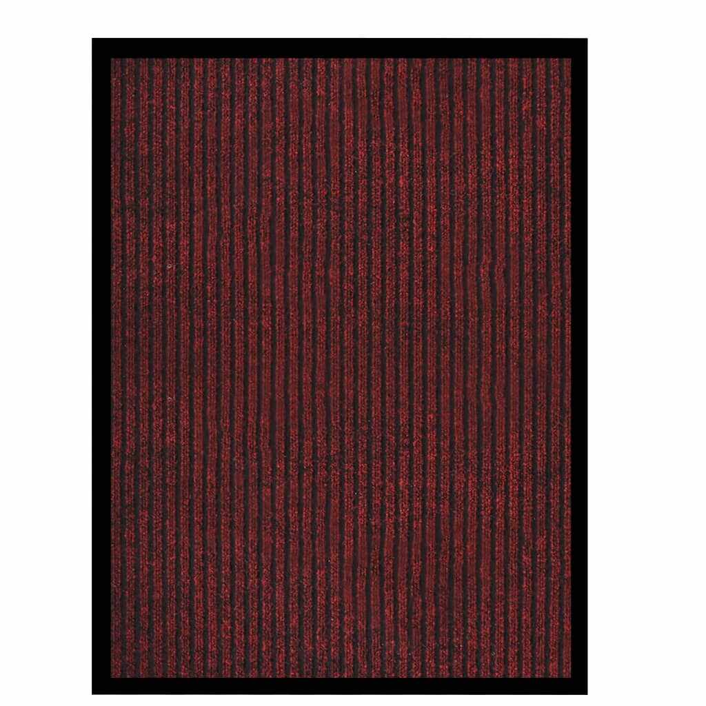 vidaXL Covoraș de ușă, roșu cu dungi, 60x80 cm