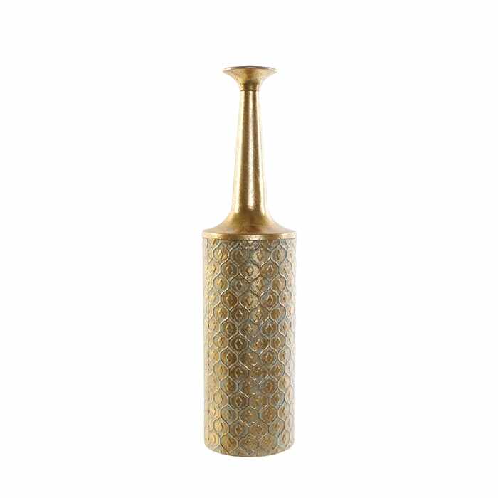 Vaza Oriental din metal auriu 60 cm