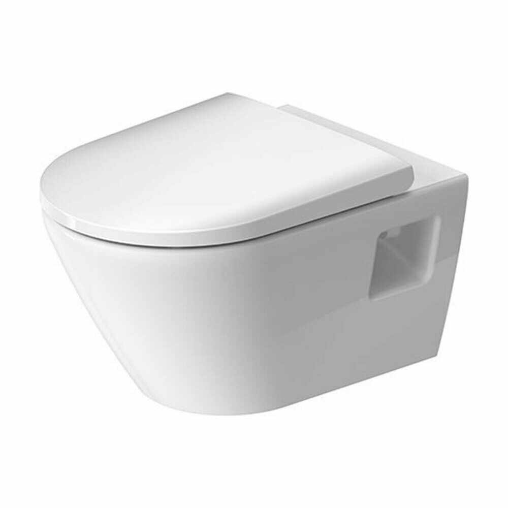Set vas wc suspendat Duravit D-Neo Rimless compact 48 cm cu capac softclose