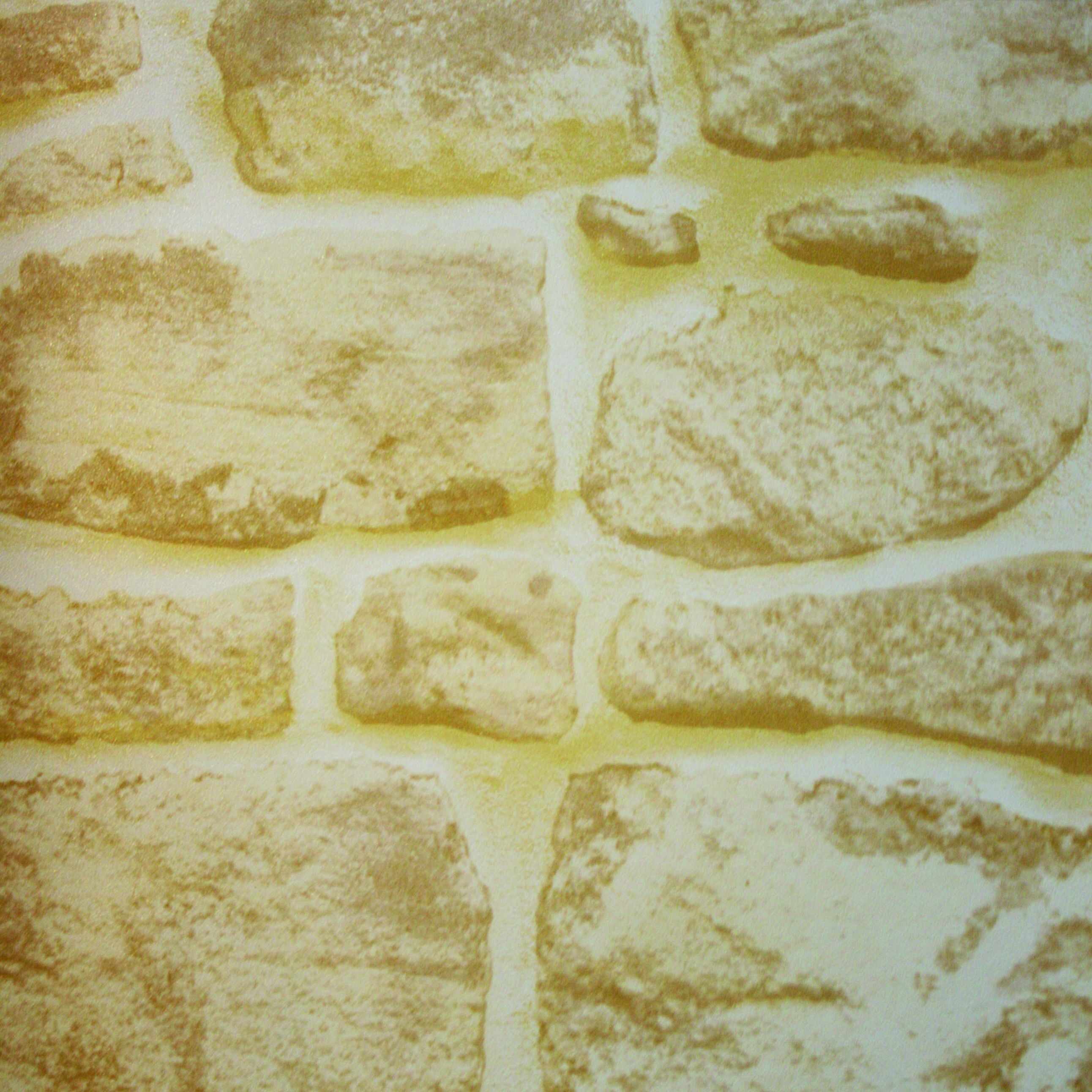 Autocolant Gekkofix, galben/bej, imitatie piatra mediteraneana, 45cmx15m, Cod 10165 