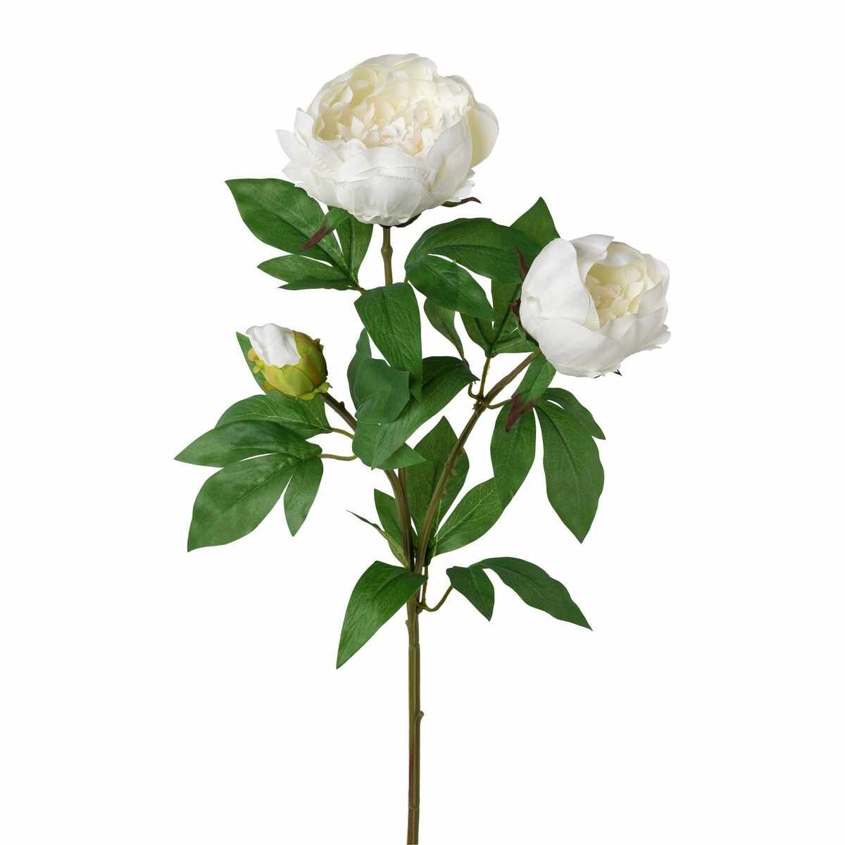Floare artificială Bujor, alb, 70 cm