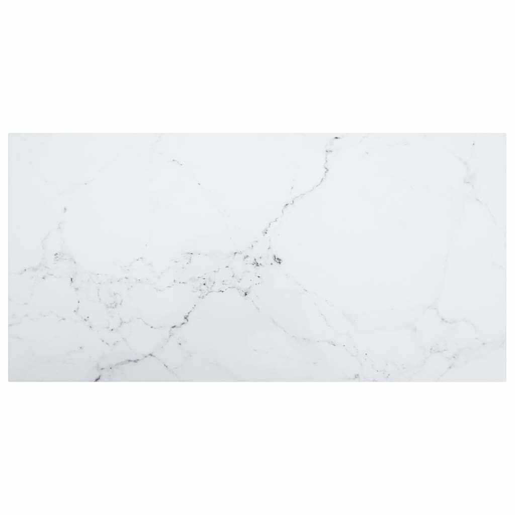 vidaXL Blat masă alb 100x50 cm 6 mm sticlă securizată design marmură