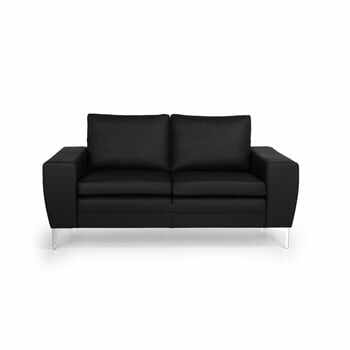 Canapea cu 2 locuri din piele Softnord Twigo, negru