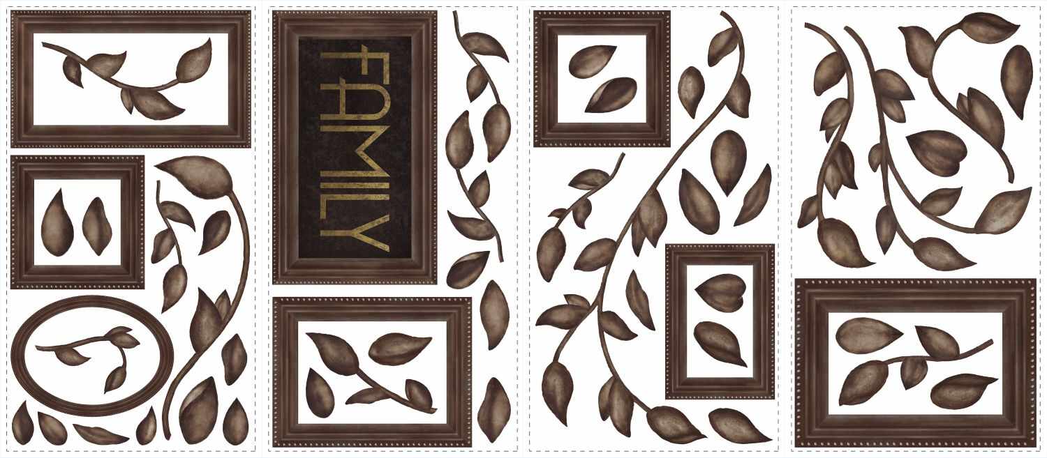 Sticker decorativ FAMILY FRAMES | 4 colite de 25,4 cm x 45,7 cm