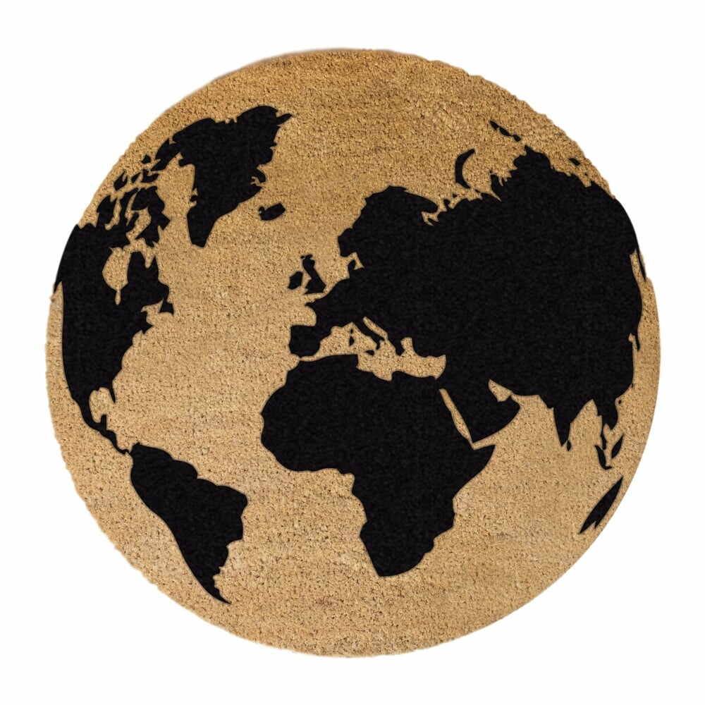  Covoraș intrare rotund fibre de cocos Artsy Doormats Globe, ⌀ 70 cm, negru la pret 219 lei 