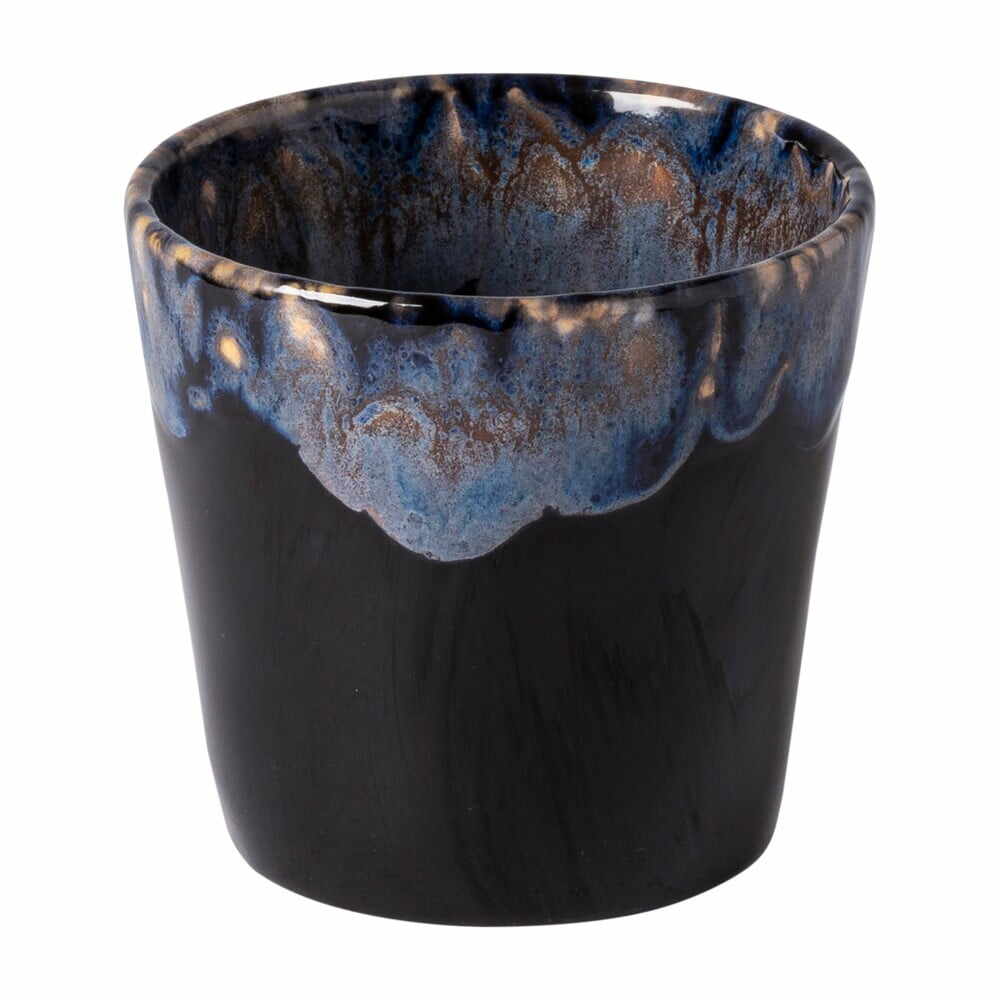 Cană pentru espresso din gresie ceramică Costa Nova, 200 ml, negru - albastru