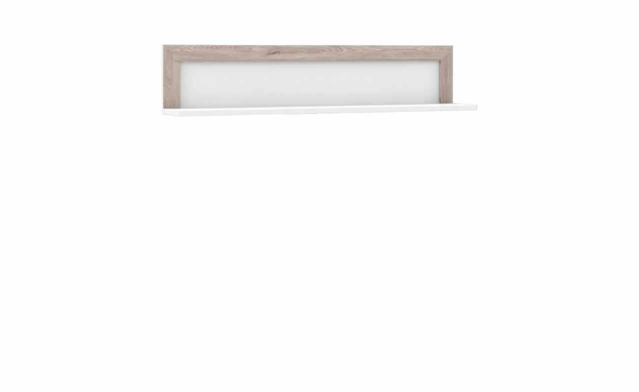 Etajera suspendata din pal Small Conveq Stejar / Alb, l132,9xA22xH27,7 cm