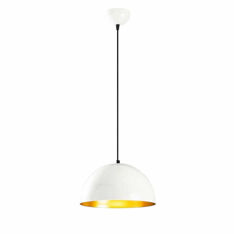 Lustra tip pendul Excalibur, metal, alb, 111 x 30 x 30 cm