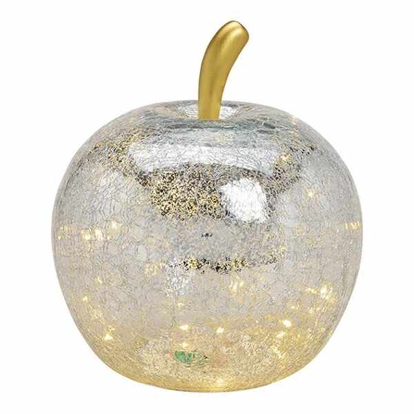 Deco Silver Apple din sticla 27x30 cm