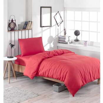 Lenjerie de pat și cearșaf Paint Red, 140 x 200 cm