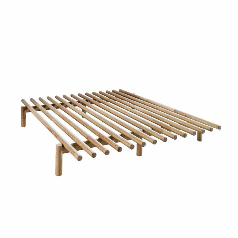 Cadru de pat Pace, lemn masiv, natur, 180 x 200 cm