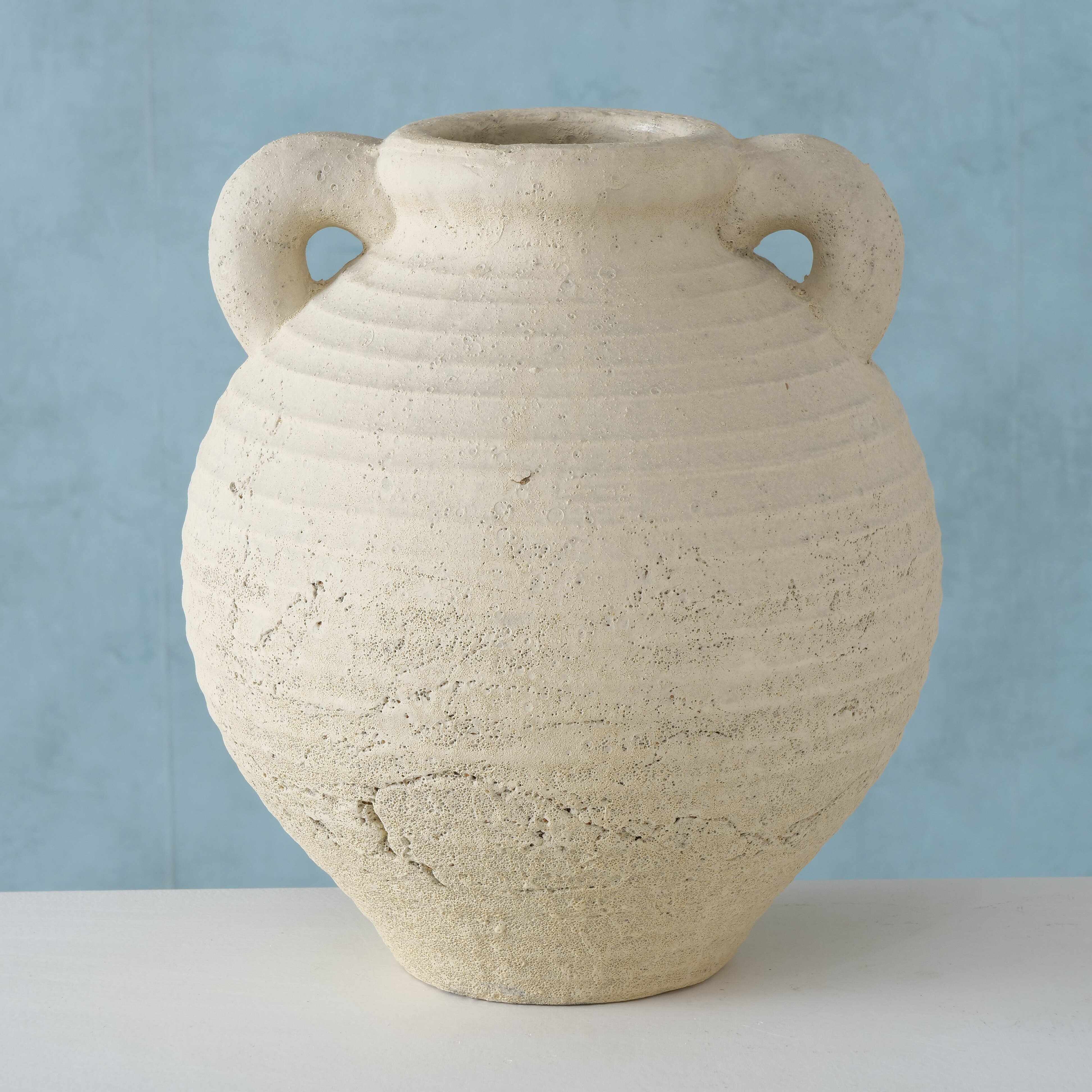 Vaza decorativa din ceramica Amala Crem, L26xl26xH28 cm