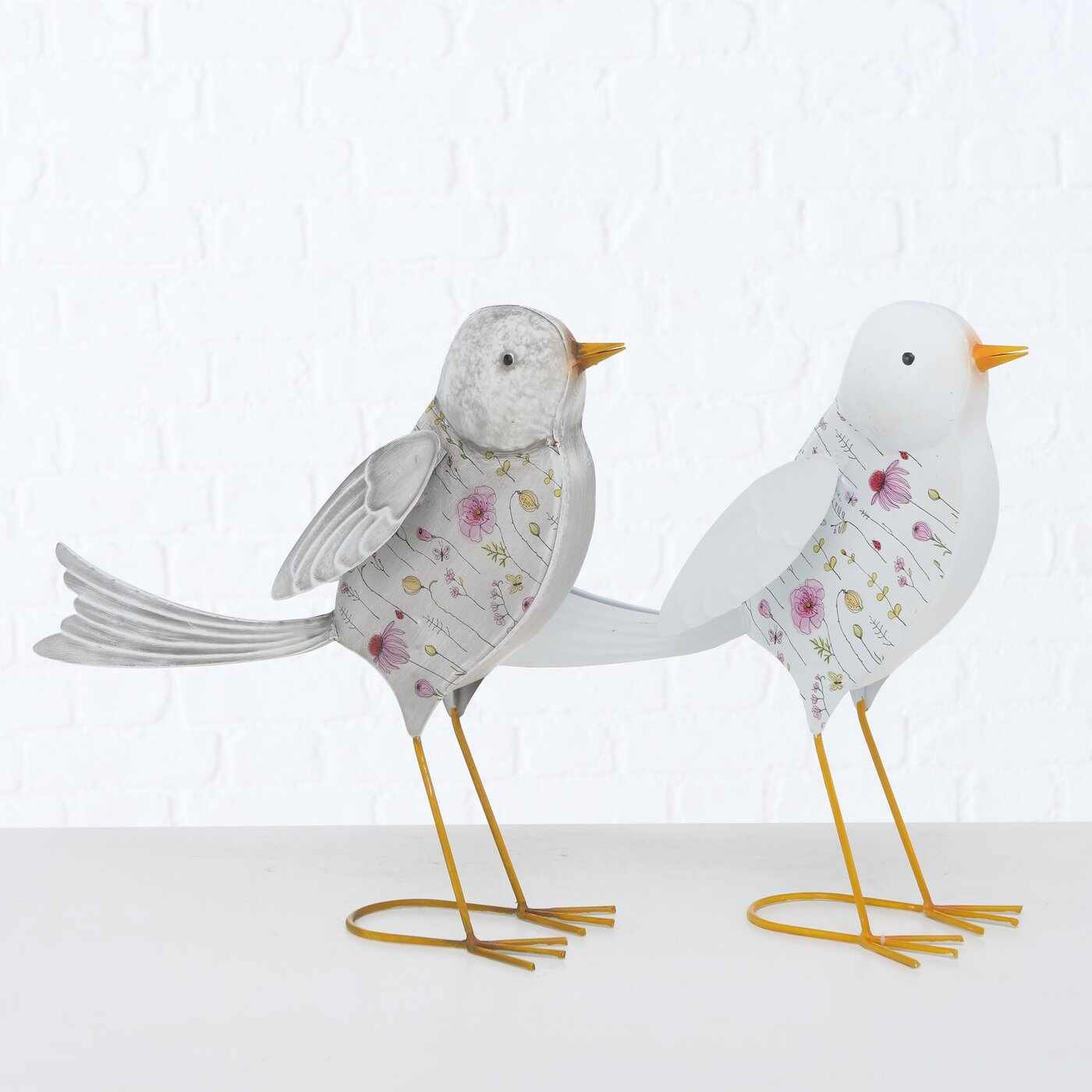 Set 2 decoratiuni din metal Babette Bird Multicolor, L34xl12xH35 cm