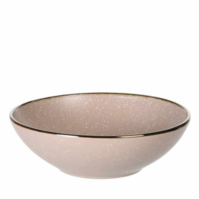 Farfurie adanca Marble din ceramica crem 19 cm