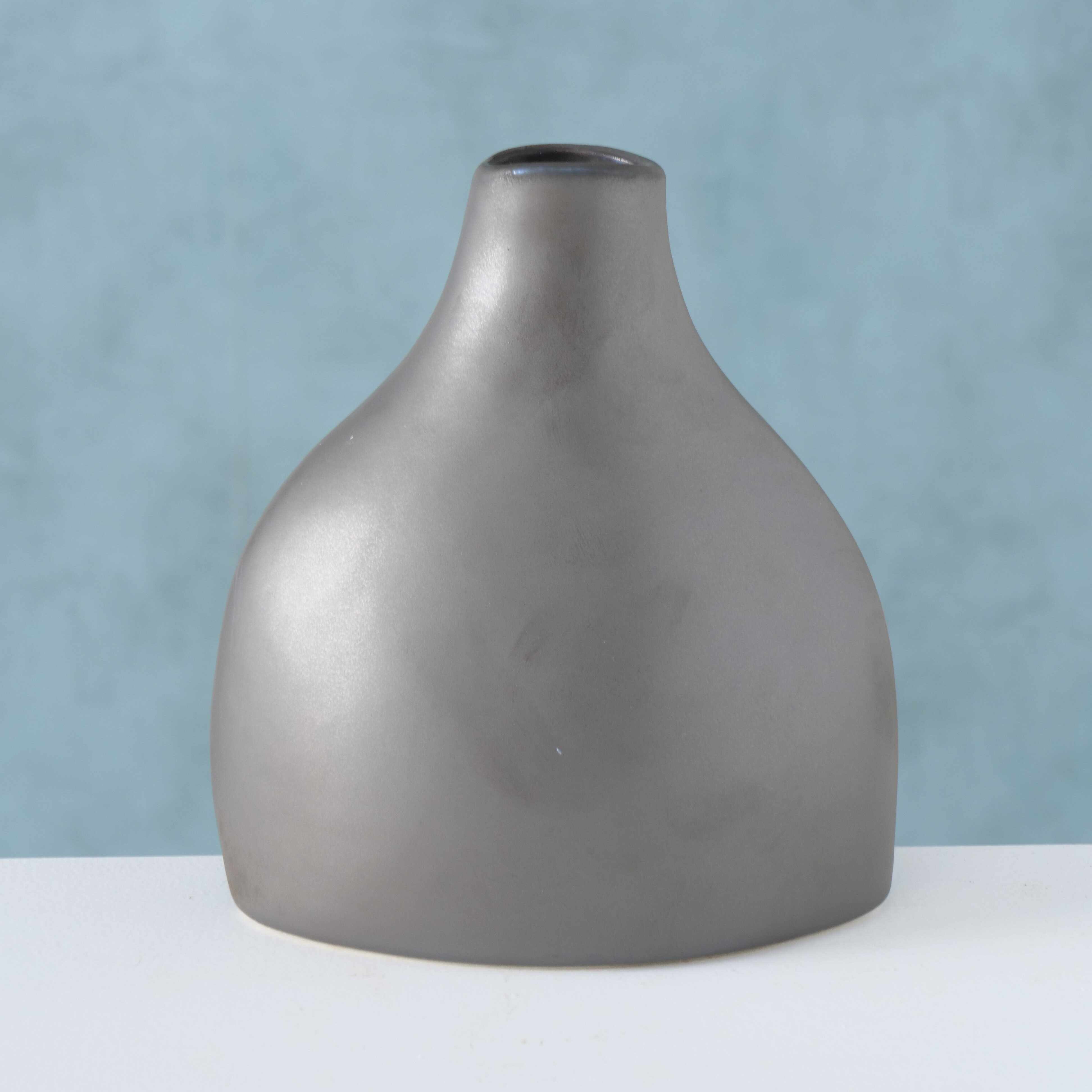 Vaza decorativa din ceramica, Bendigo Gri, L15xl10xH17 cm