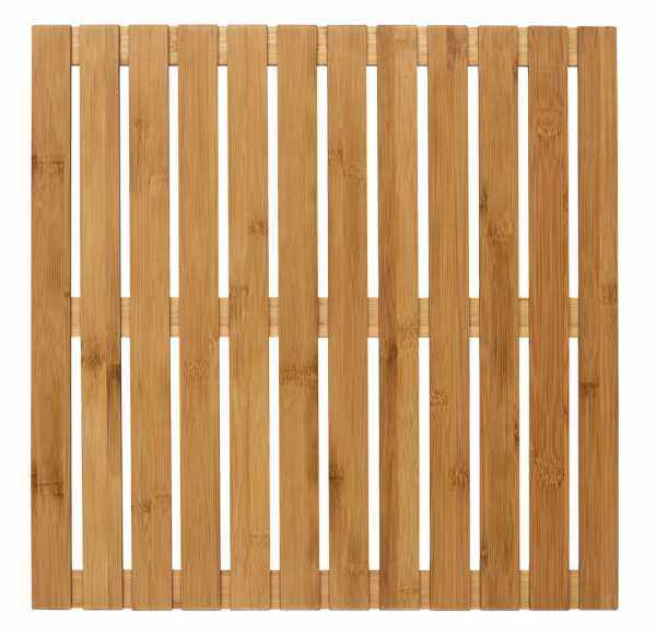 Covoras pentru baie antiderapant, din bambus, Duckboard Square Bamboo Natural, 50 x 50 cm