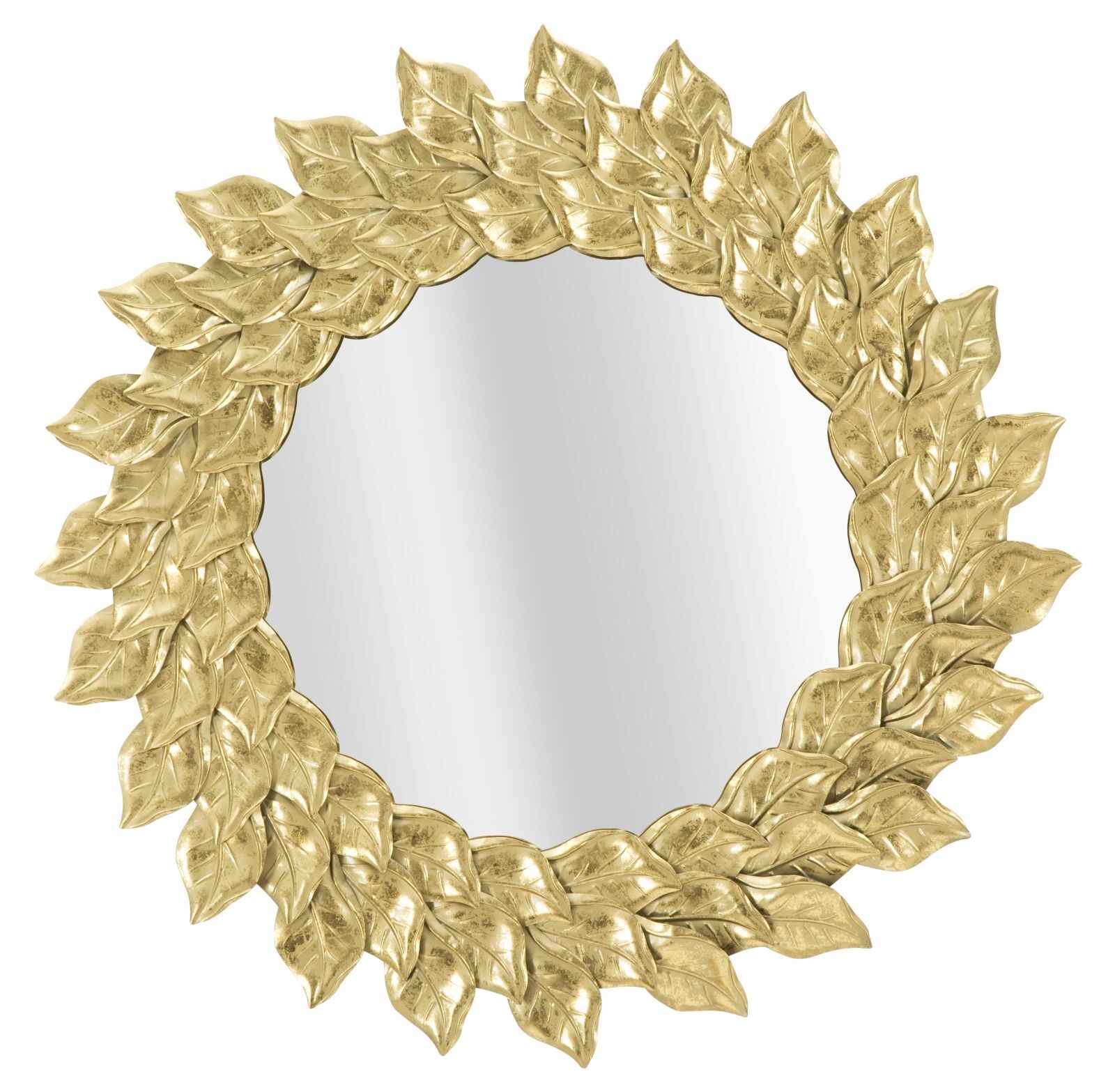 Oglinda decorativa din metal Petal Auriu, Ø73 cm