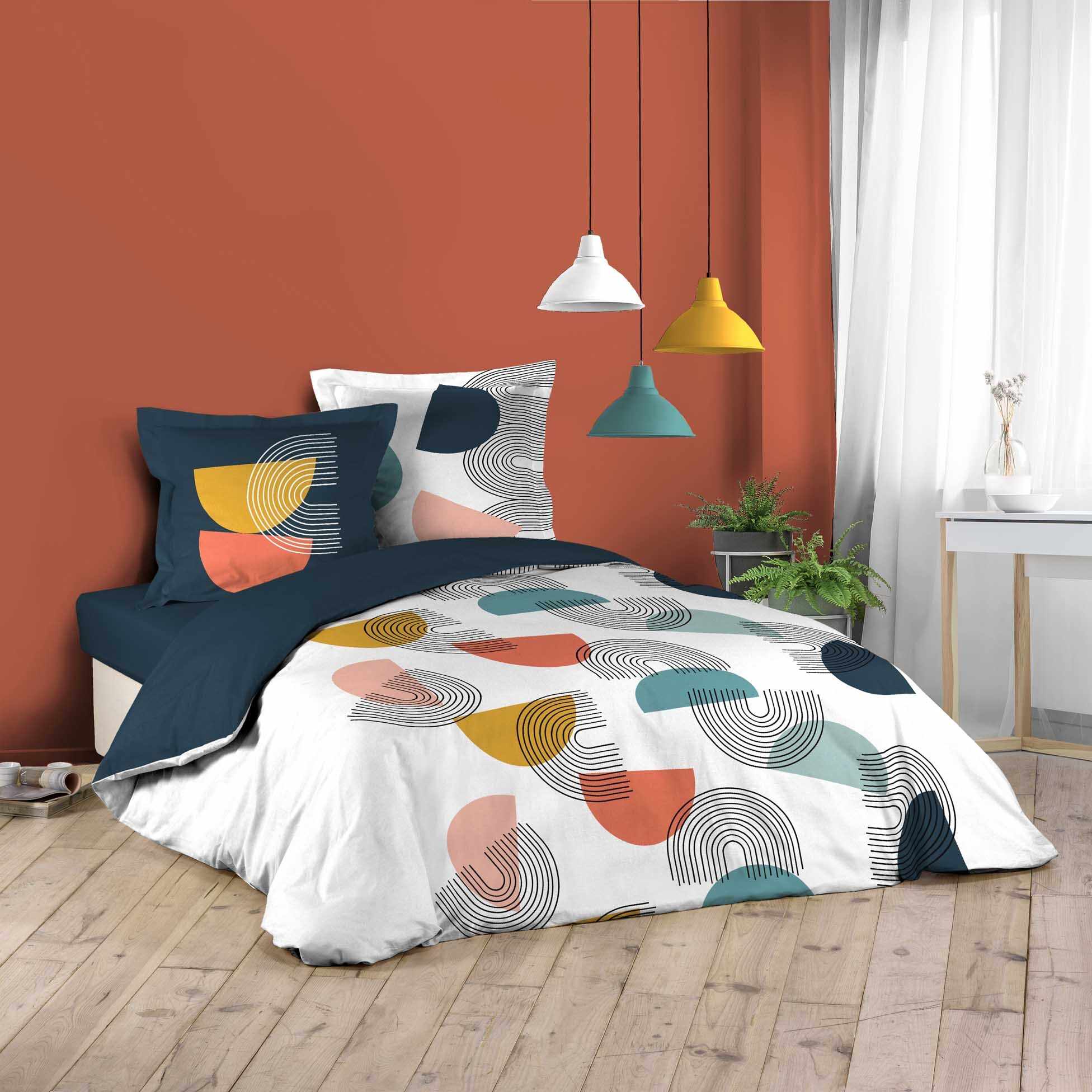  Lenjerie de pat din bumbac, Pop Art Multicolor, 220 x 240 cm la pret 195 lei 