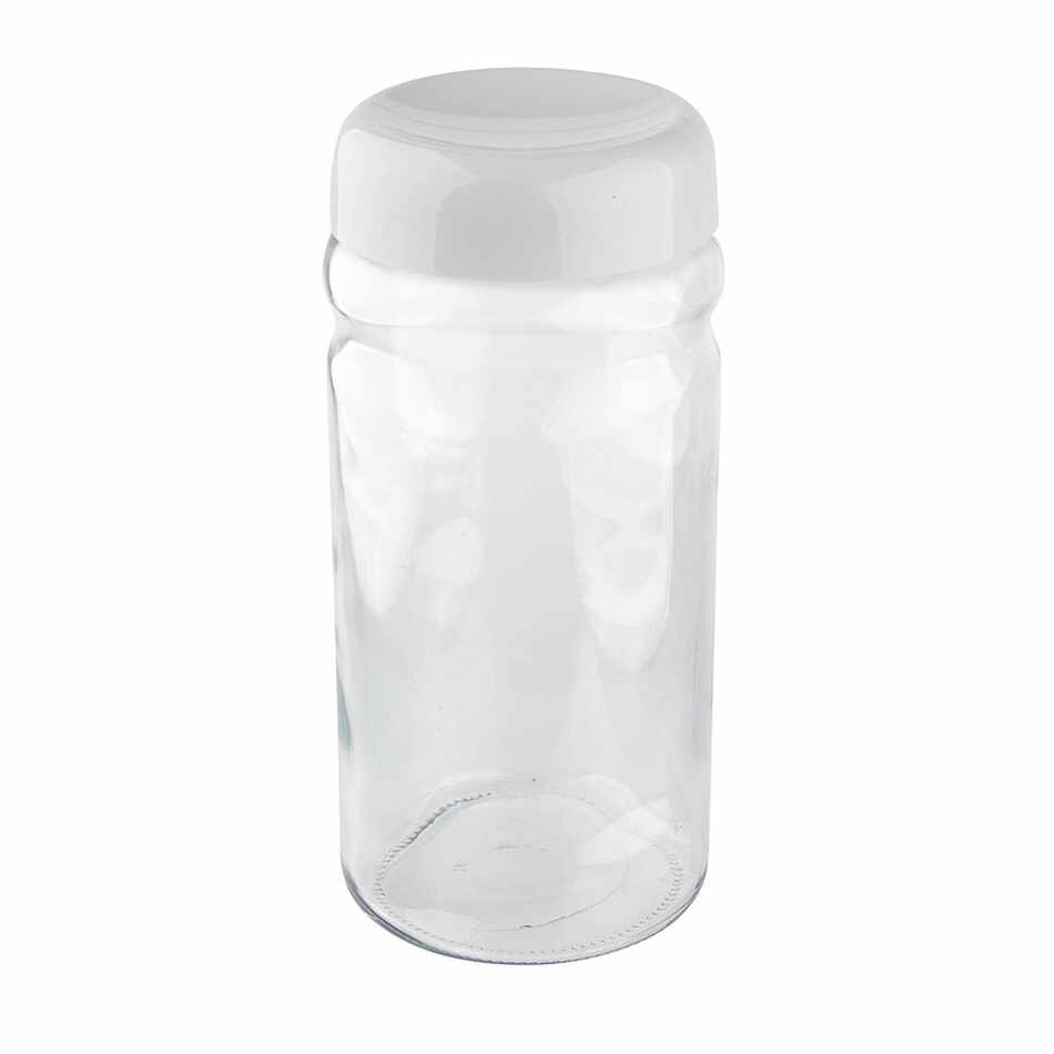 Doză din sticlă cu capac din plastic, 1,8 l, gri