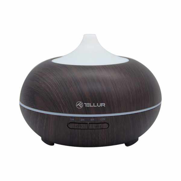 Difuzor aromaterapie smart Tellur, Wi-Fi, LED, Capacitate 300 mL, Maro inchis