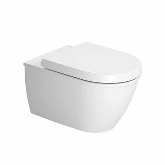 Set vas WC suspendat Duravit Darling New Rimless 54cm si capac cu inchidere lenta