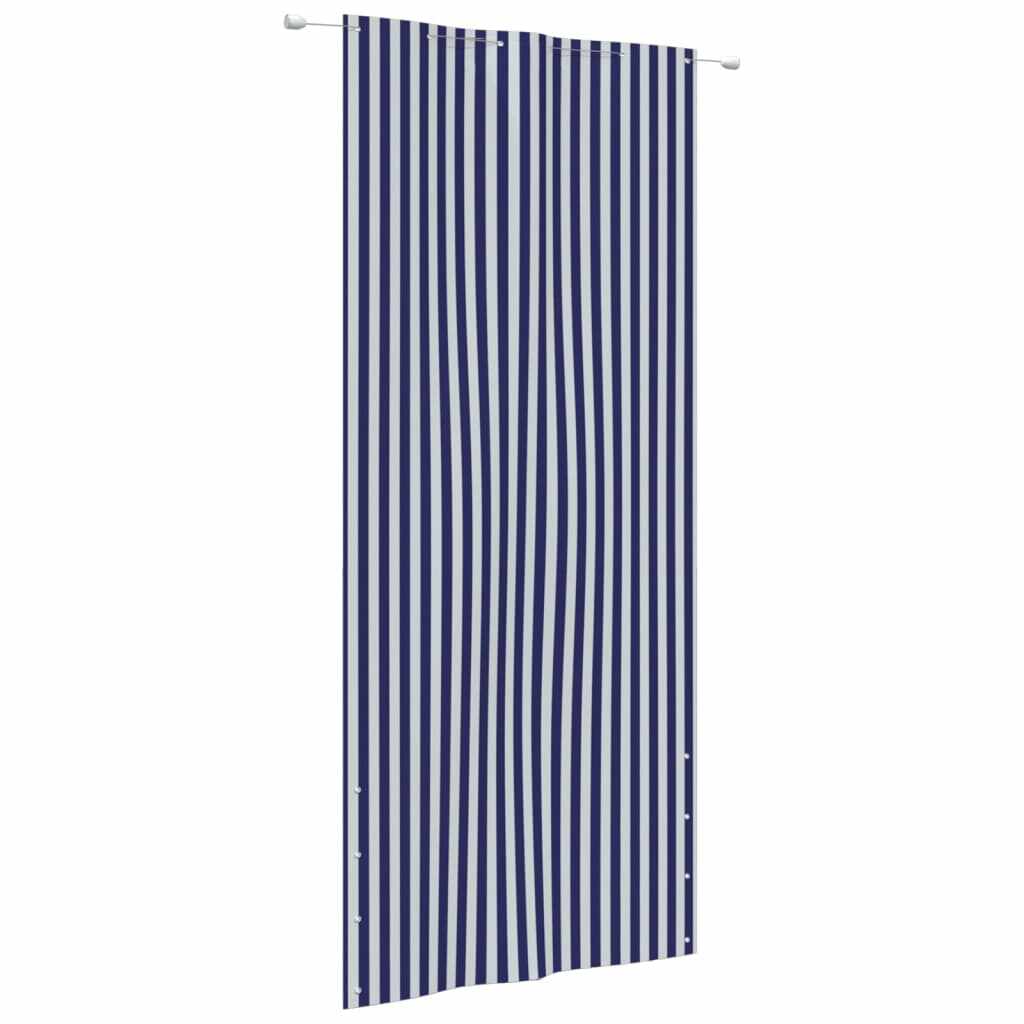 vidaXL Paravan de balcon,albastru și alb, 120x240 cm, țesătură oxford