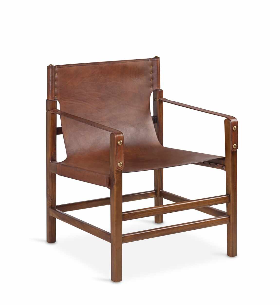 Scaun tapitat cu piele si picioare din lemn, Tetuan Maro, l60xA60xH80 cm