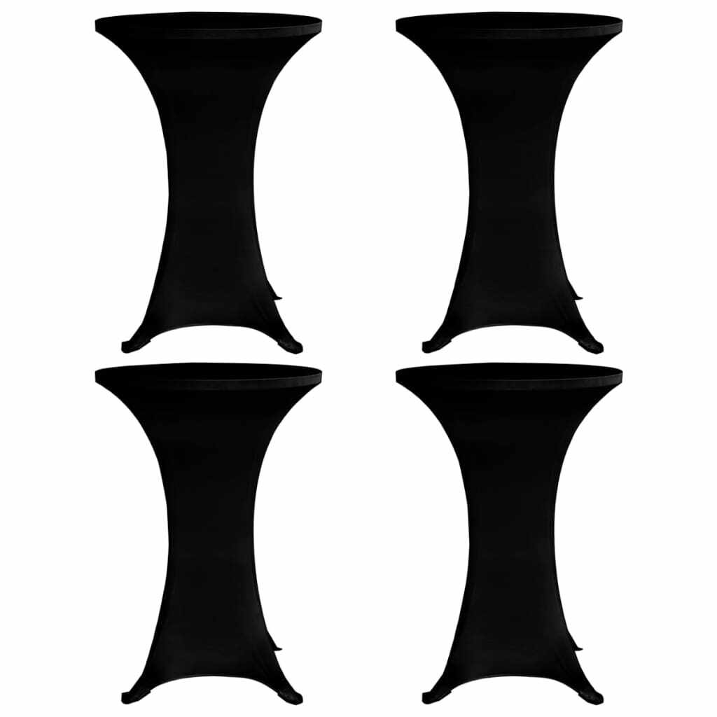 vidaXL Husă de masă cu picior, Ø70 cm, 4 buc., negru, elastic