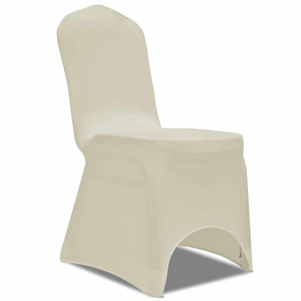 vidaXL Husă de scaun elastică, 50 buc., crem