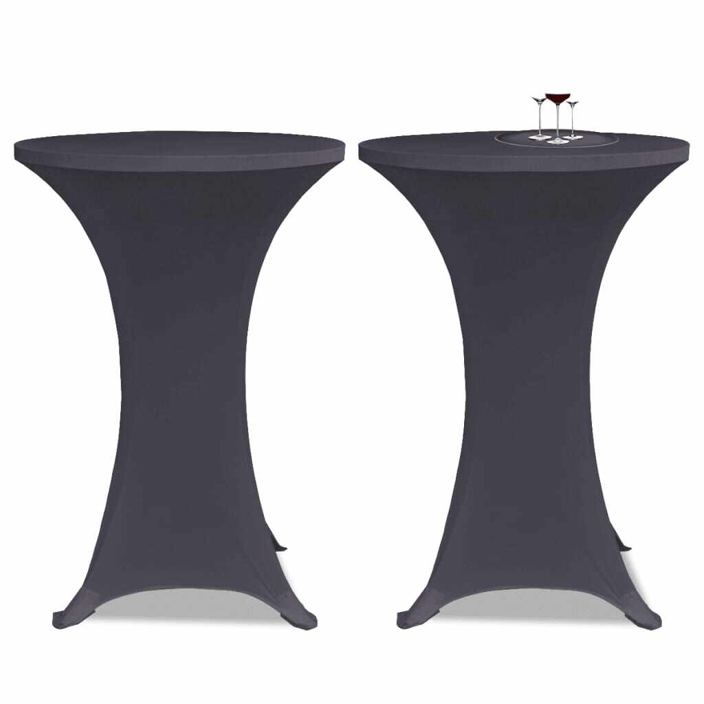 vidaXL Husă elastică pentru masă, 2 buc., antracit, 80 cm