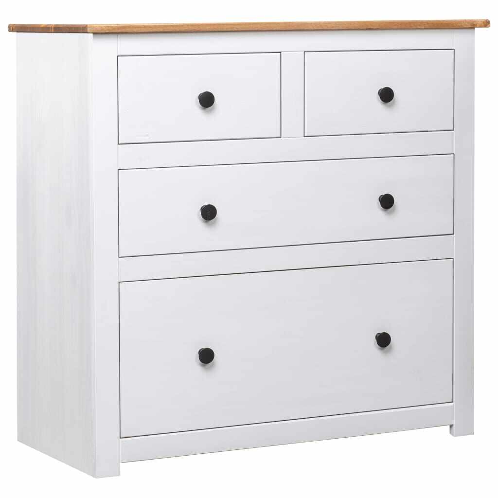 vidaXL Servantă, alb, 80 x 40 x 83 cm, lemn de pin, gama Panama 