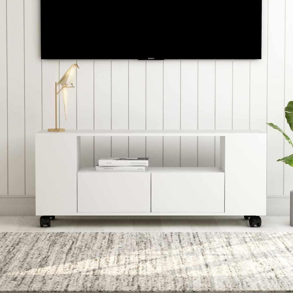 vidaXL Comodă TV, alb, 120 x 35 x 43 cm, PAL 