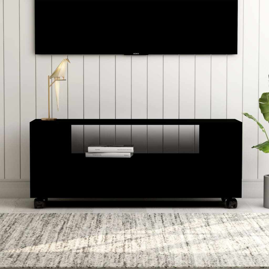 vidaXL Comodă TV, negru, 120 x 35 x 43 cm, PAL